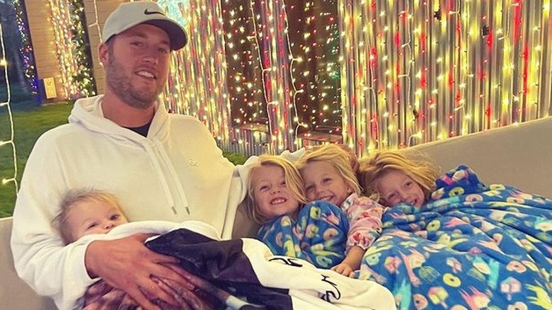 Matthew Stafford and his four daughters