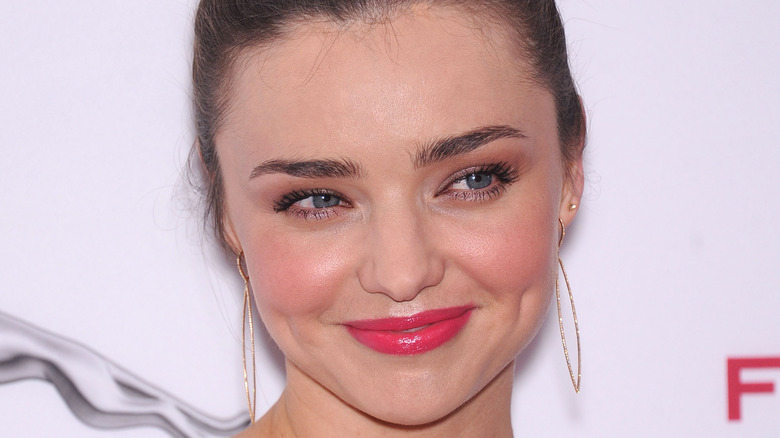 Miranda Kerr wearing pink lipstick