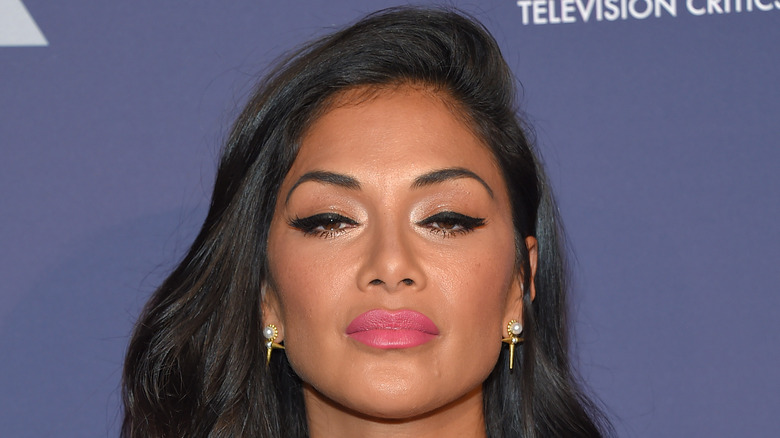 Nicole Scherzinger wearing pink lipstick