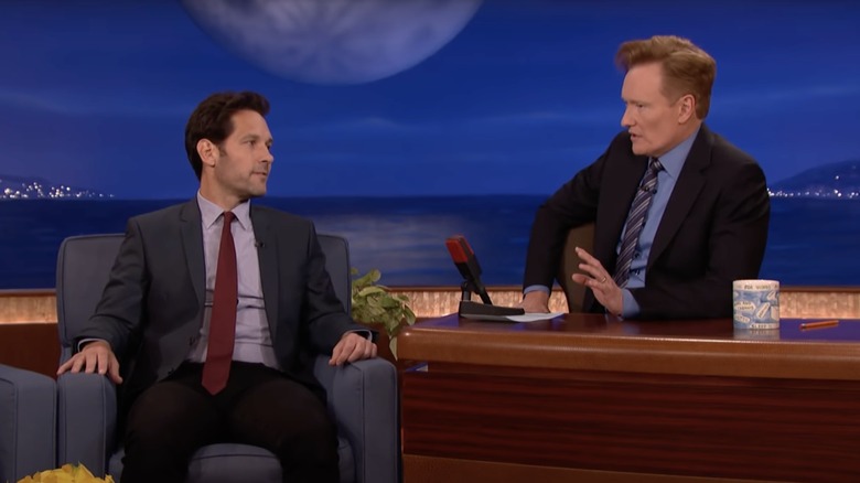 Paul Rudd being interviewed on Conan