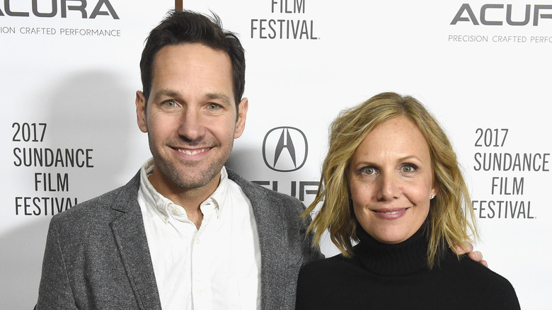 Paul Rudd smiling next to his wife Julie Rudd