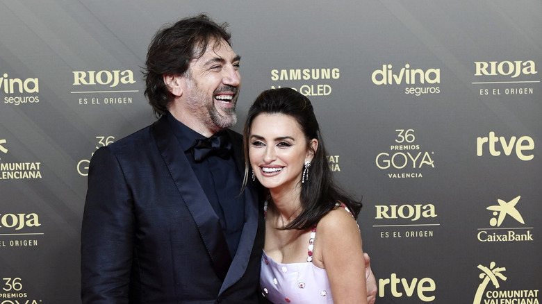 Javier Bardem and Penélope Cruz laughing