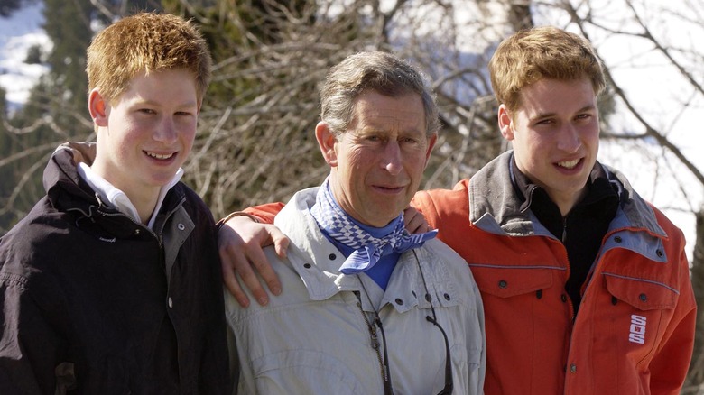 Prince Charles with sons William and Harry