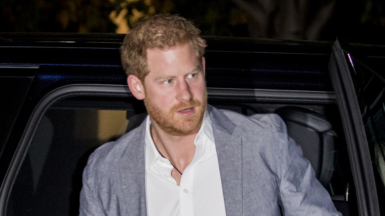 Prince Harry leaving car