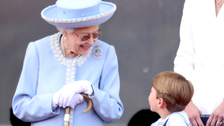 Prince Louis and Queen Elizabeth II during the Jubilee