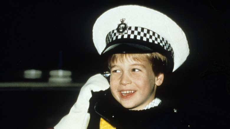 Young Prince William in police uniform