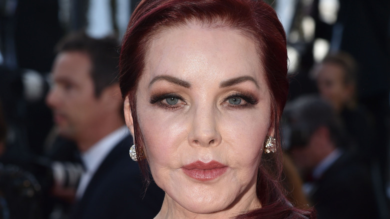 Priscilla Presley with pink lip