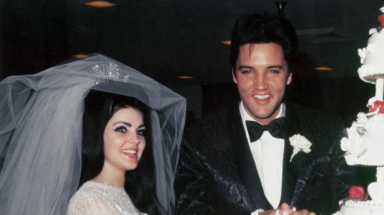 Priscilla Presley and Elvis wedding