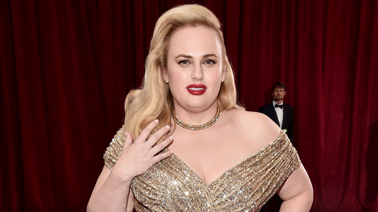 Rebel Wilson posing on the red carpet