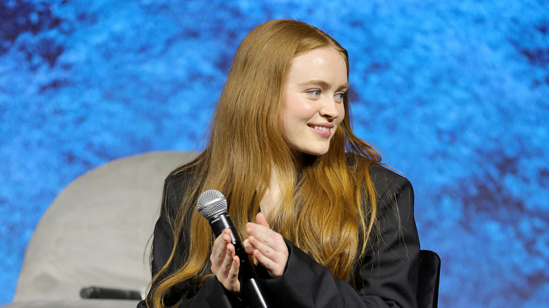 Sadie Sink speaking on stage