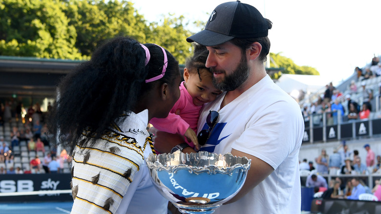 Serena Williams with her family