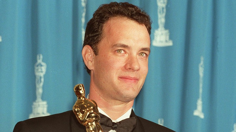 Tom Hanks with his Oscar