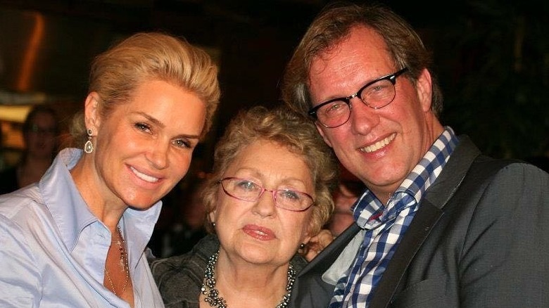 Yolanda Hadid with mother and brother