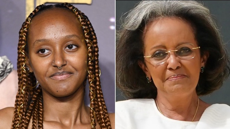 Split image of Zahara Jolie-Pitt and Sahle-Work Zewde 