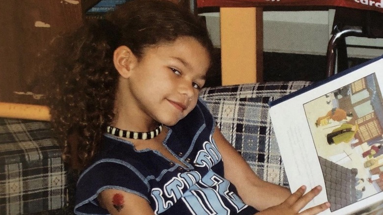 Young Zendaya with a book