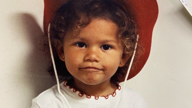 Young Zendaya wearing cowboy hat