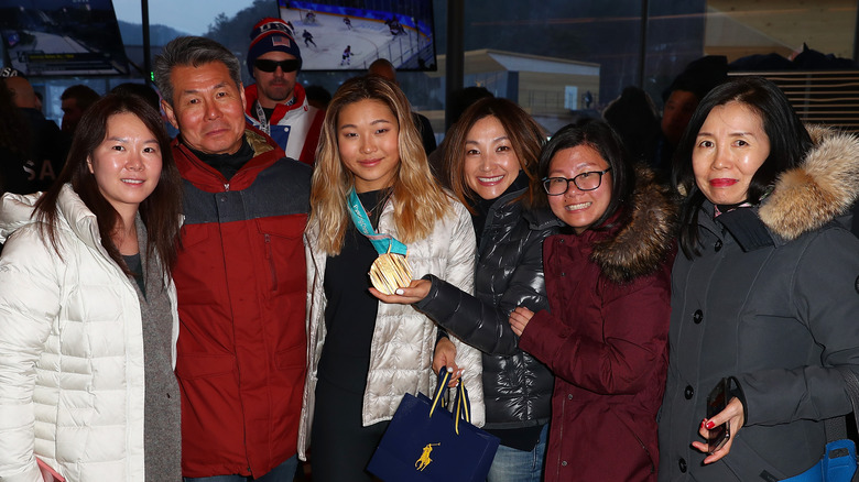 Chloe Kim with family, 2018