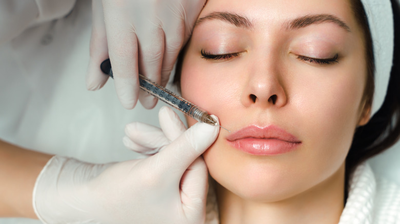 Woman getting fillers