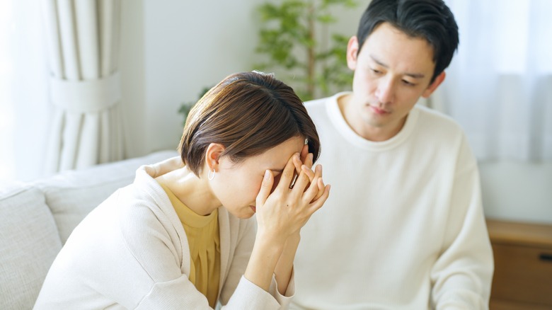 Couple comforting each other 