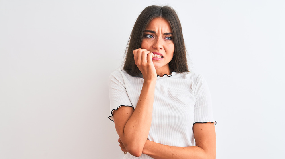 Woman looking stressed