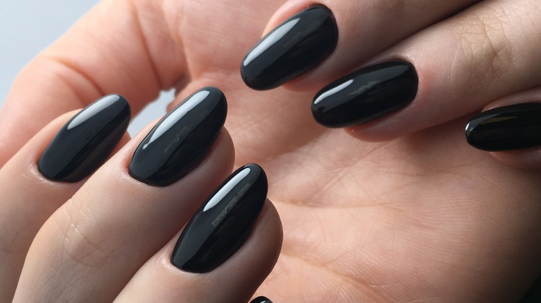 Pitch black nail polish color