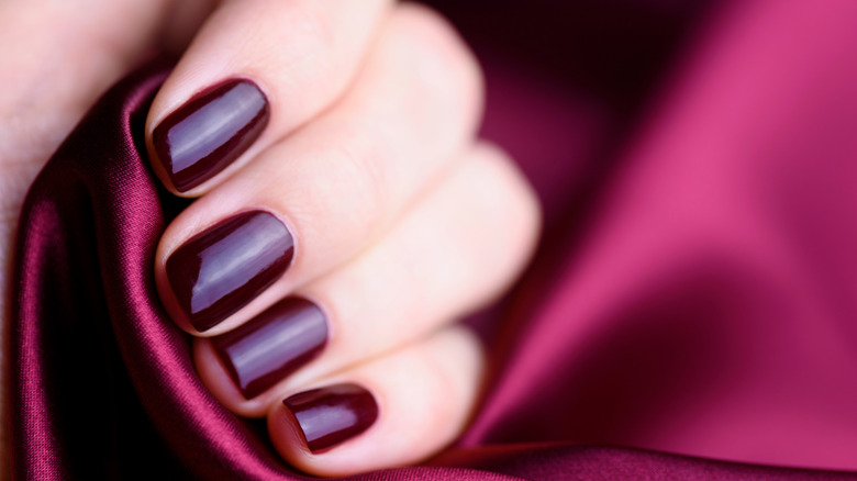 Burgundy nail polish color