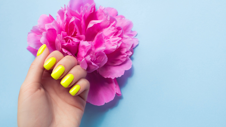 Neon yellow nail polish color