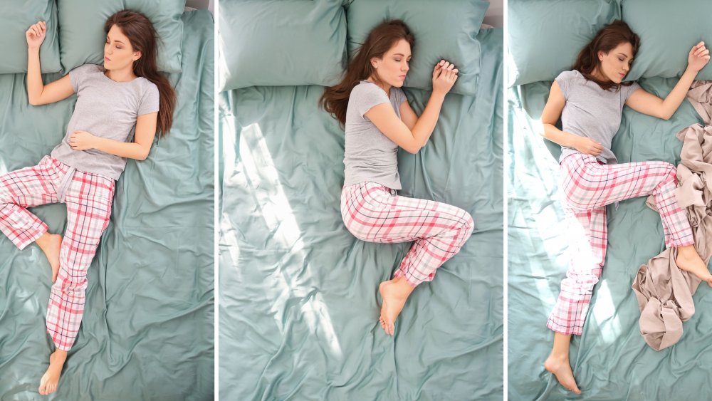 Woman changing sleep positions