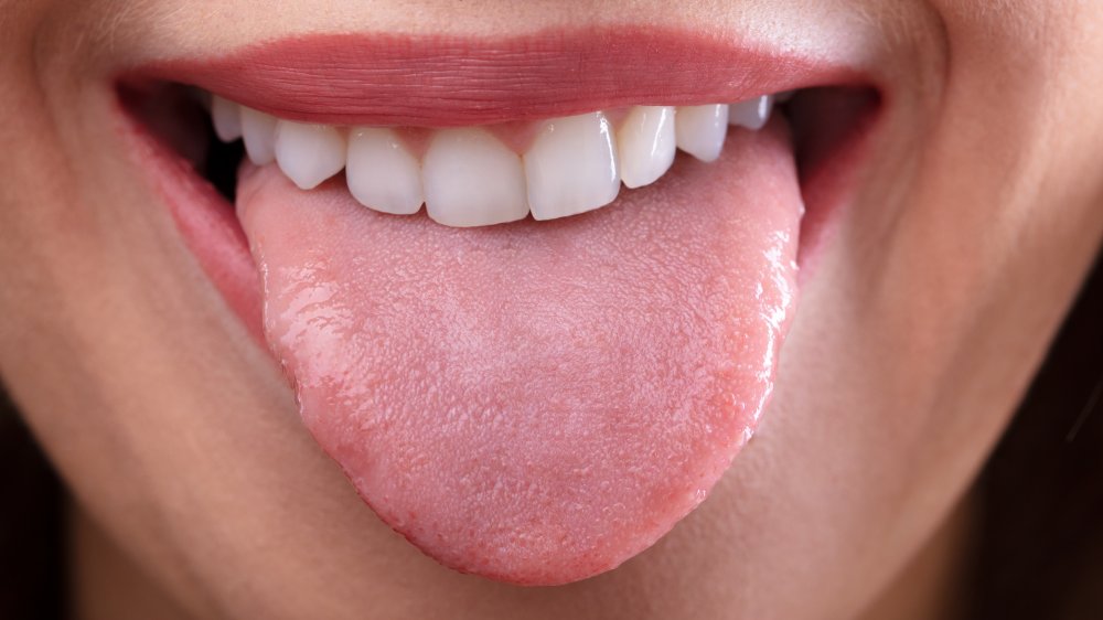 a woman's smooth tongue