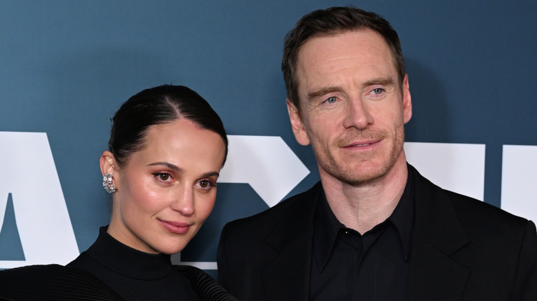 Alicia Vikander and Michael Fassbender at a premiere of The Agency