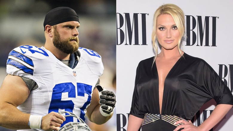 Split image of Dallas Cowboys player Phil Costa and Brooke Hogan