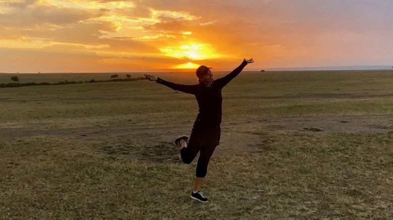 Candice Olson during sunset in Kenya