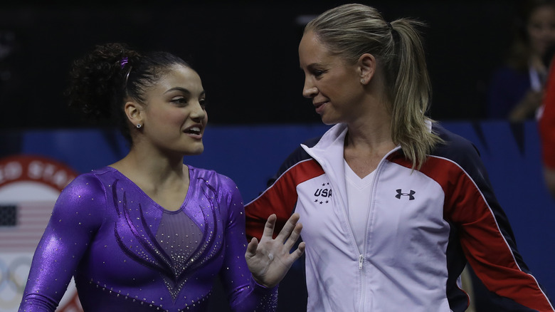 Laurie Hernandez with coach Maggie Haney