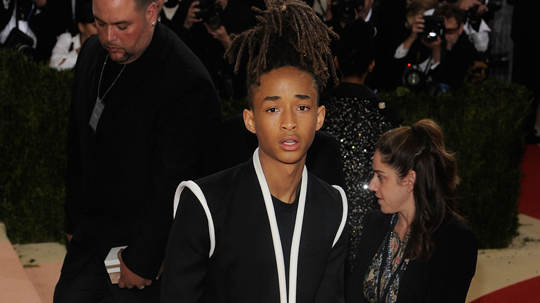 Jaden Smith wearing black