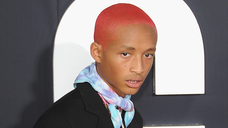 Jaden Smith with very short red hair