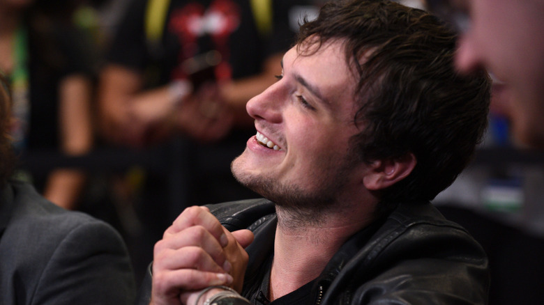 Josh Hutcherson at comic con laughing