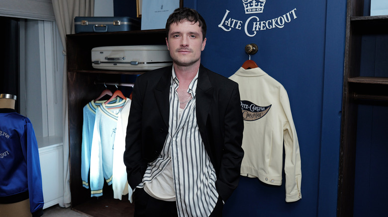 Josh Hutcherson as a fashion model for Ritz-Carlton and Late Checkout ten-piece capsule collection