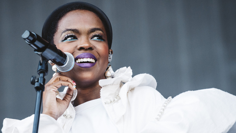 Lauryn Hill performing on stage