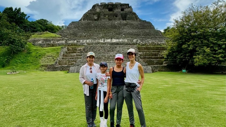 Lisa Ling in Belize with daughters and Christine Minnie