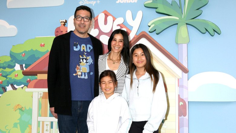 Lisa Ling with her husband and daughters