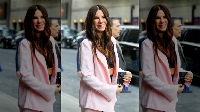 Sandra Bullock arriving at "The Late Show with Stephen Colbert"