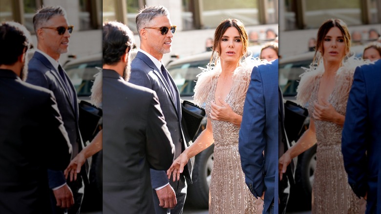 Sandra Bullock and her partner Bryan Randall attending the "Ocean's 8" premiere in 2018