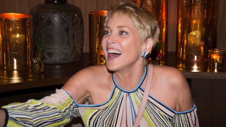 Sharon Stone laughing