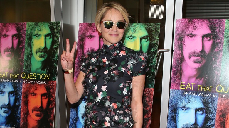 Sharon Stone wearing sunglasses