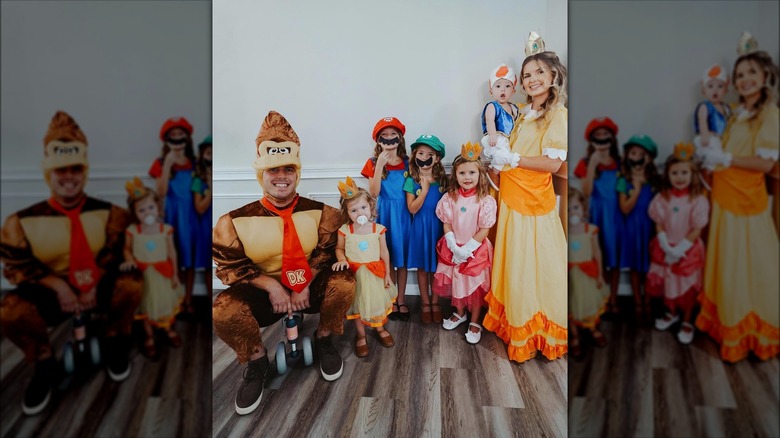 Alyssa and John Webster and their kids in costumes