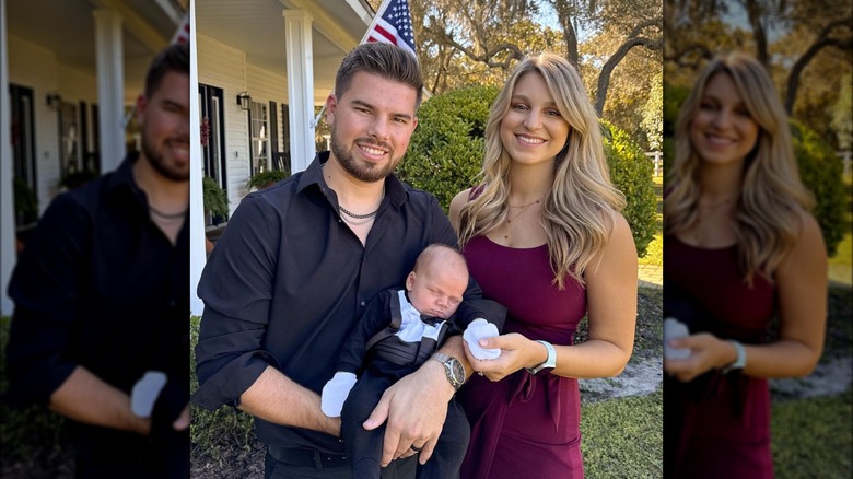 Trace and Lydia Bates with their newborn baby