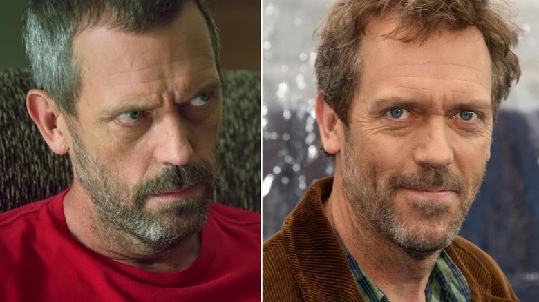 Hugh Laurie in character/smiling for camera