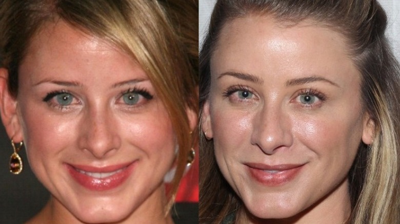 Lo Bosworth smiling, then and now