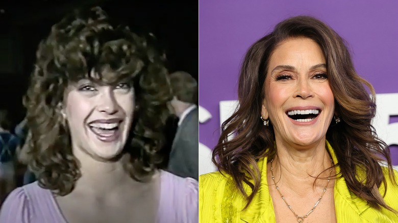 (Left)Teri Hatcher at Mermaids audition & (Right) Teri Hatcher at Radio City Music Hall in 2025