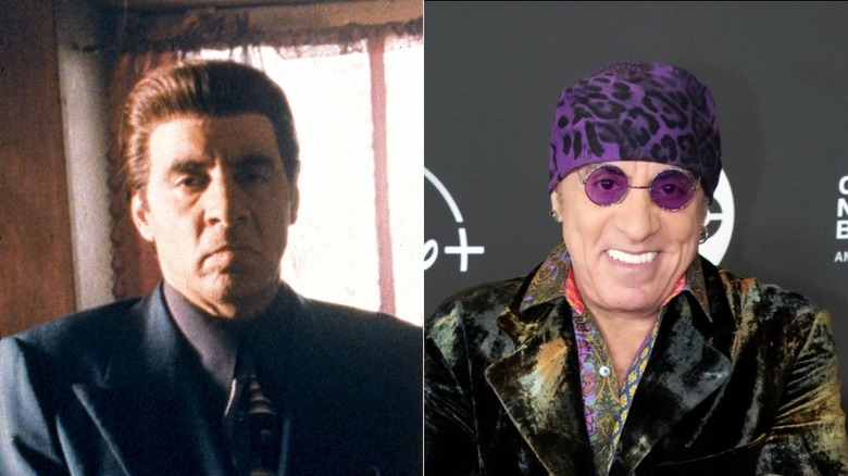 Steven Van Zandt acting on The Sopranos and smiling in 2023